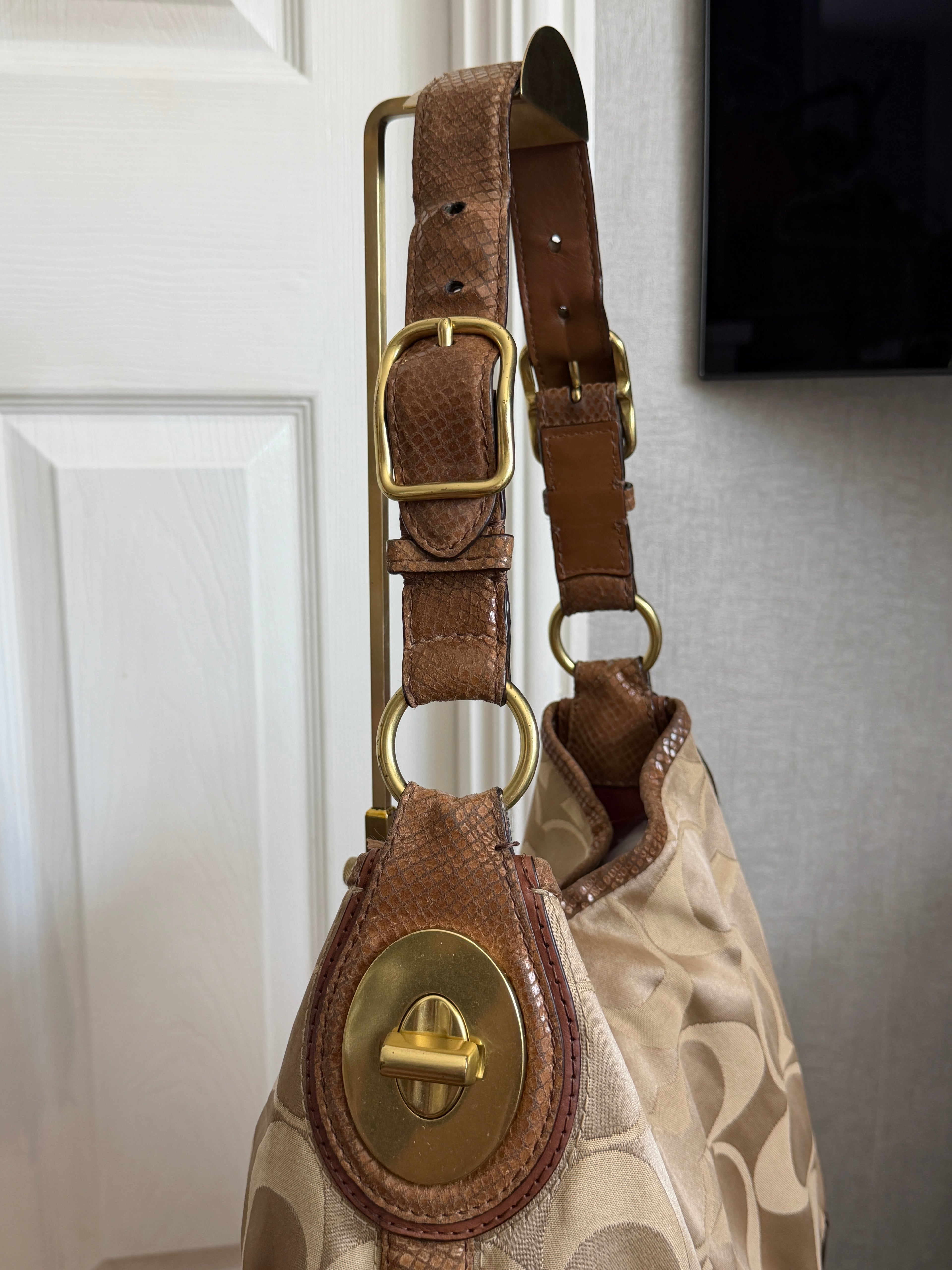 Coach Peyton signature sateen hobo bag