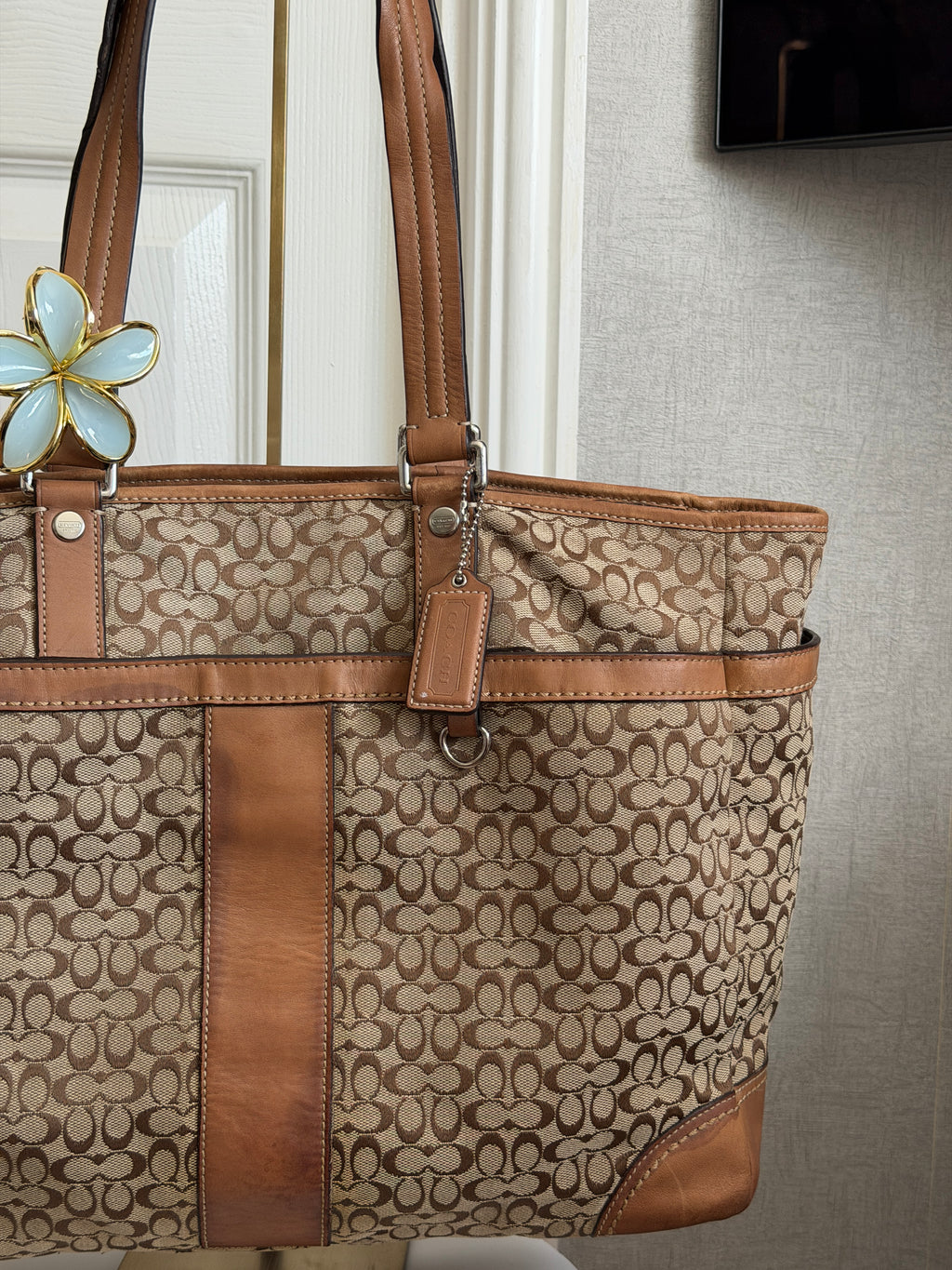 Coach signature canvas baby bag tote