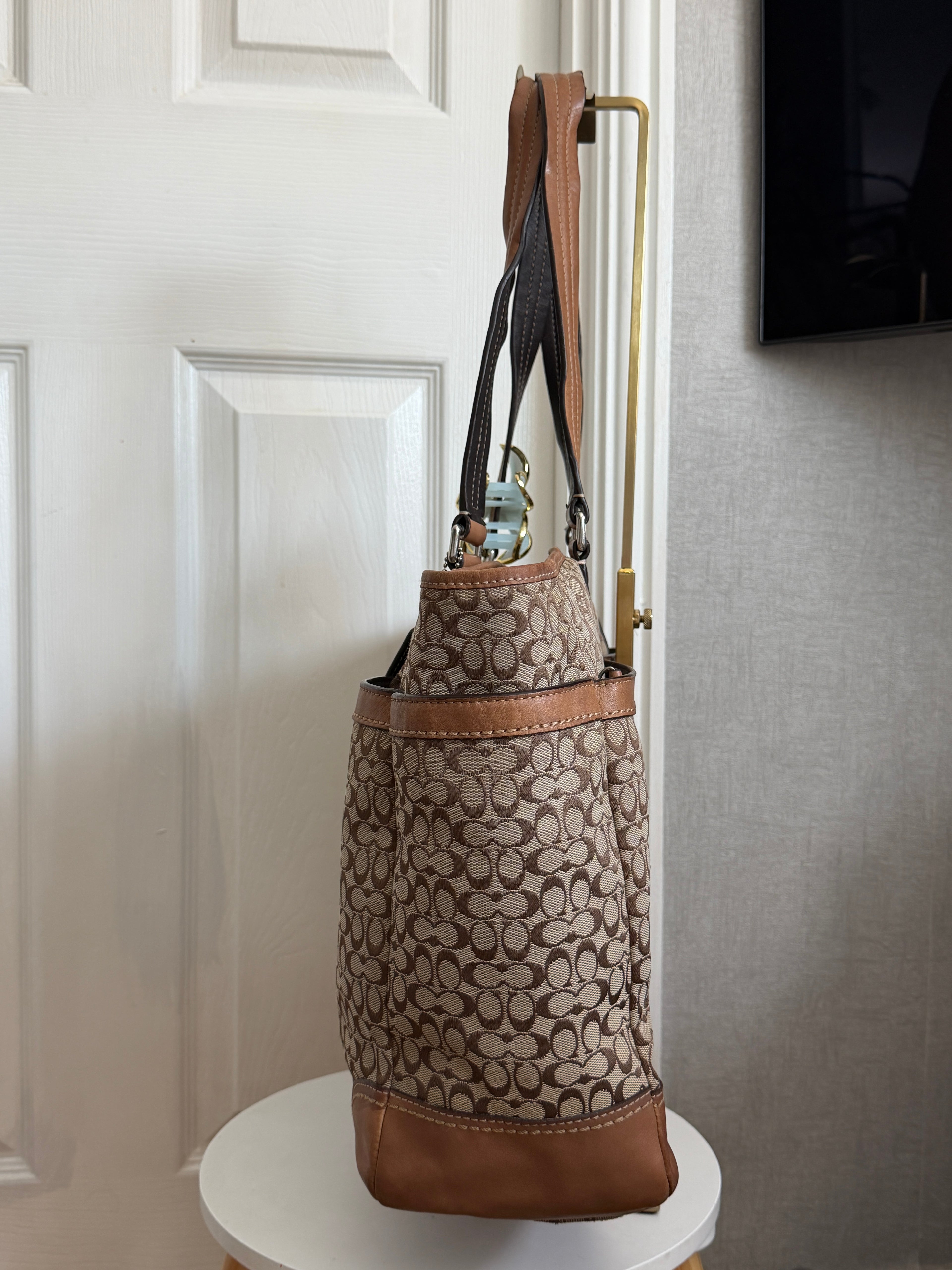 Coach signature canvas baby bag tote
