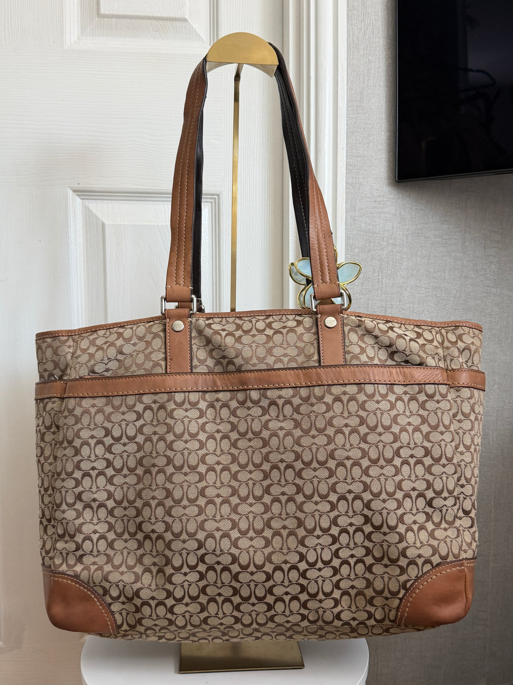 Coach signature canvas baby bag tote