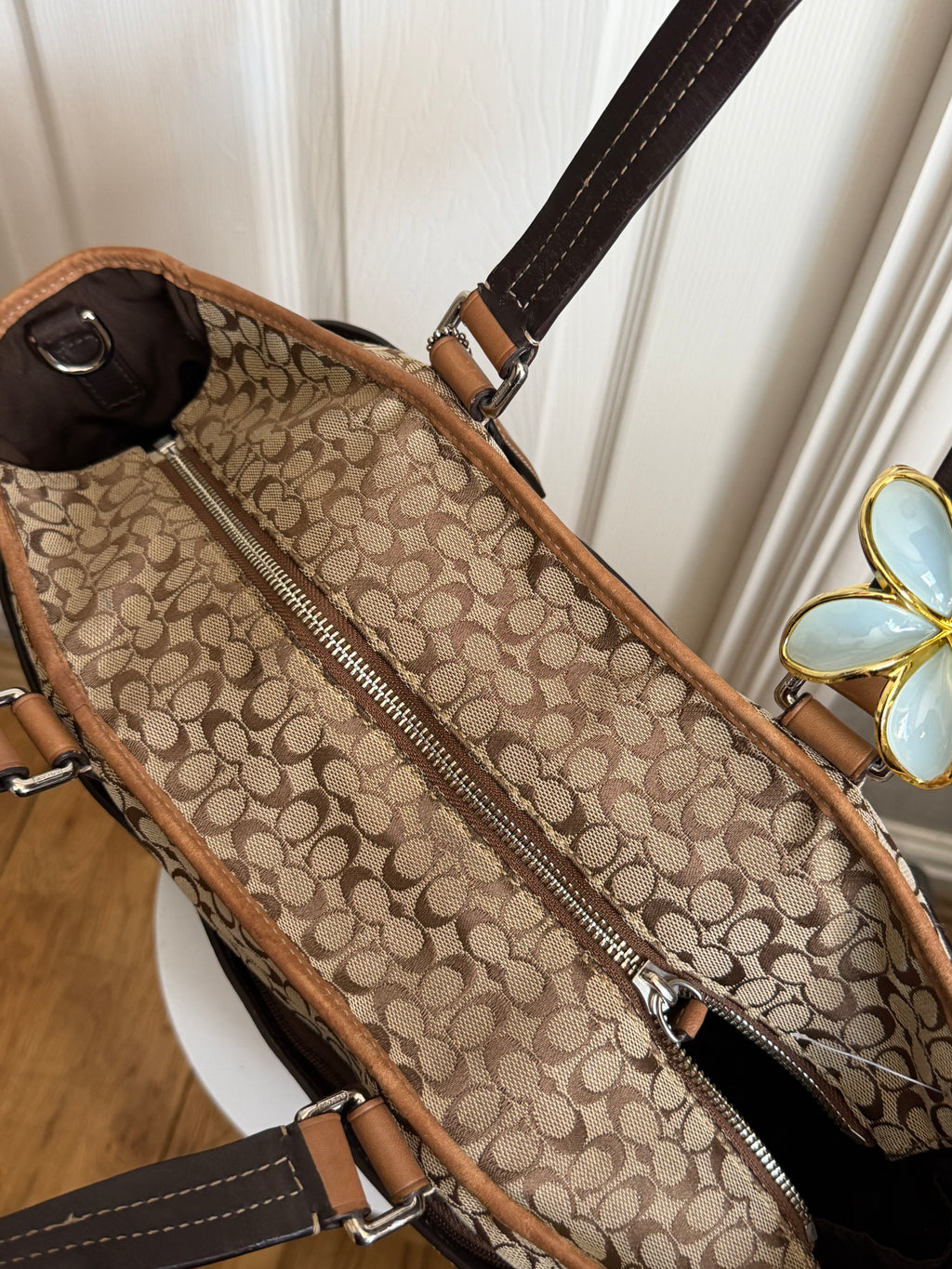 Coach signature canvas baby bag tote