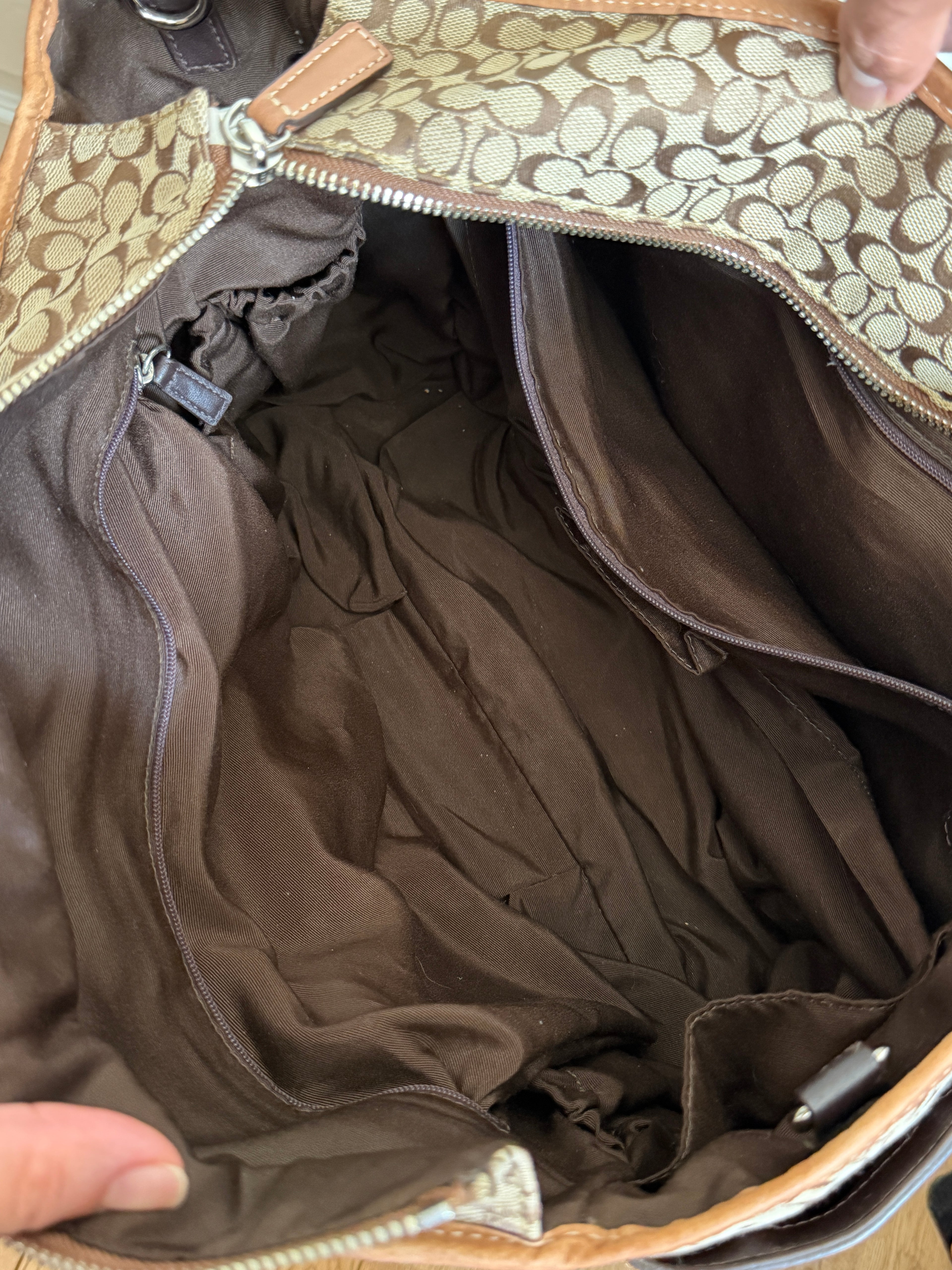 Coach signature canvas baby bag tote
