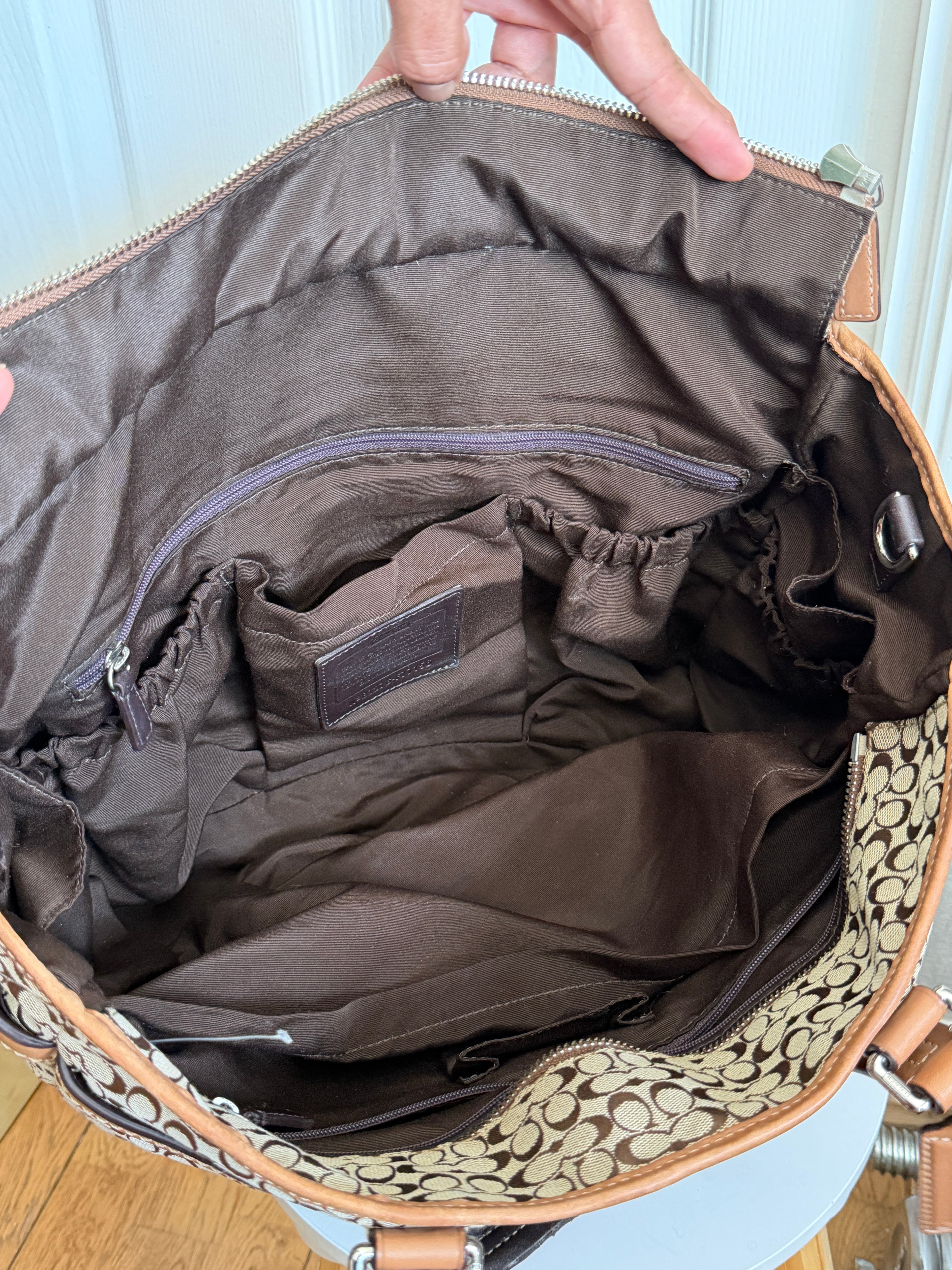 Coach signature canvas baby bag tote