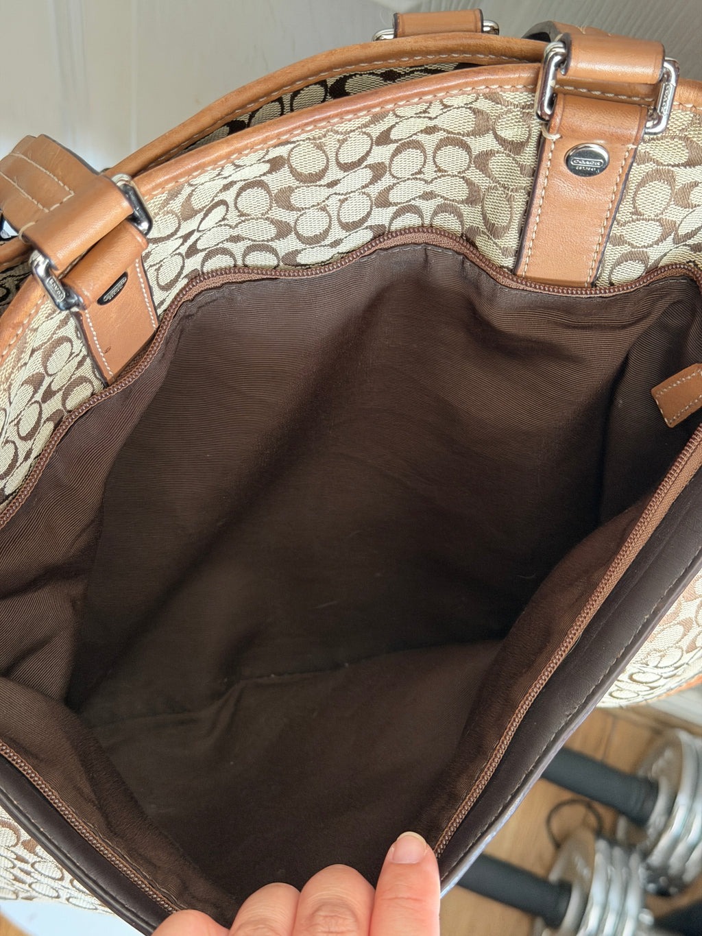 Coach signature canvas baby bag tote