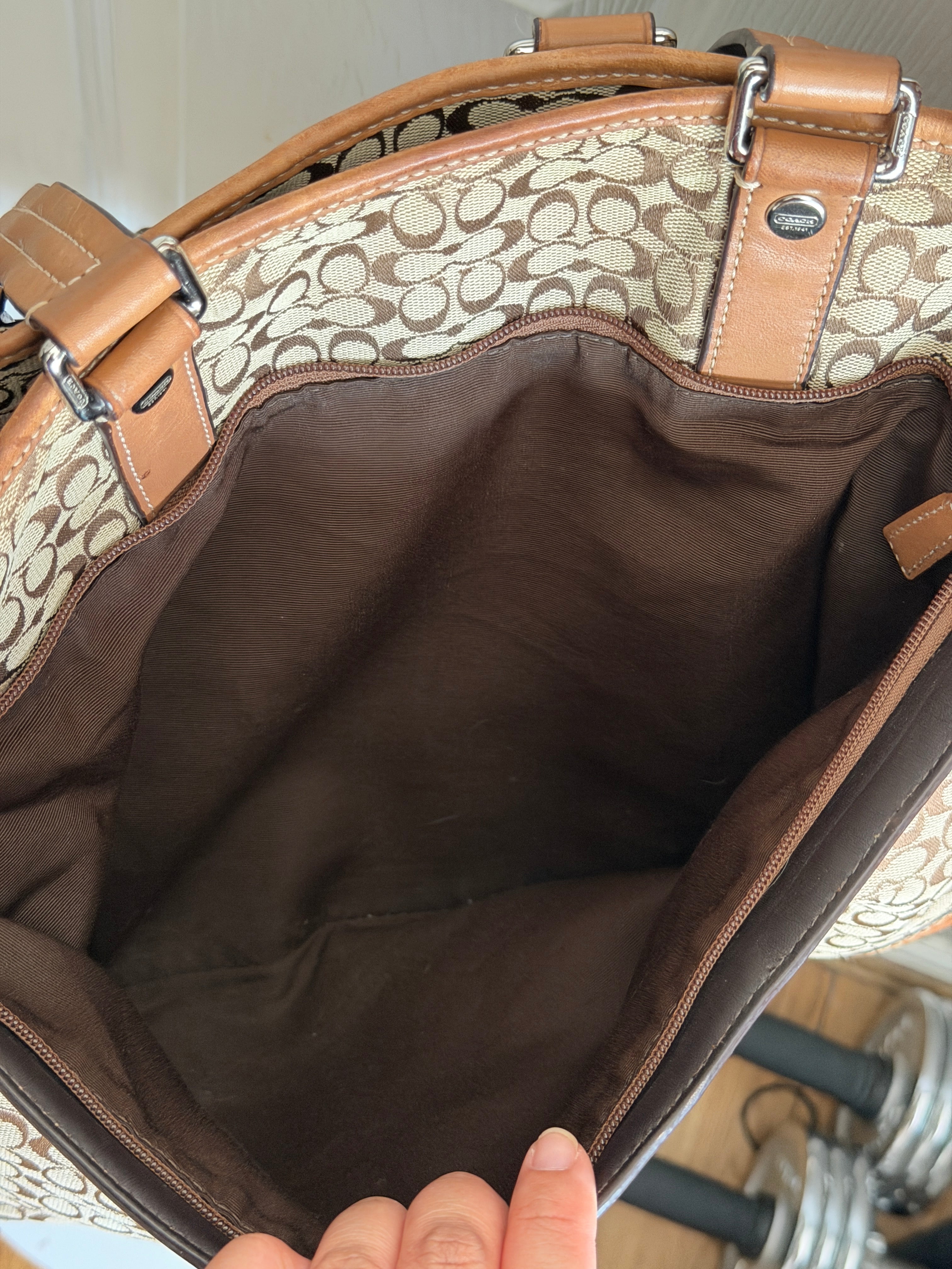 Coach signature canvas baby bag tote