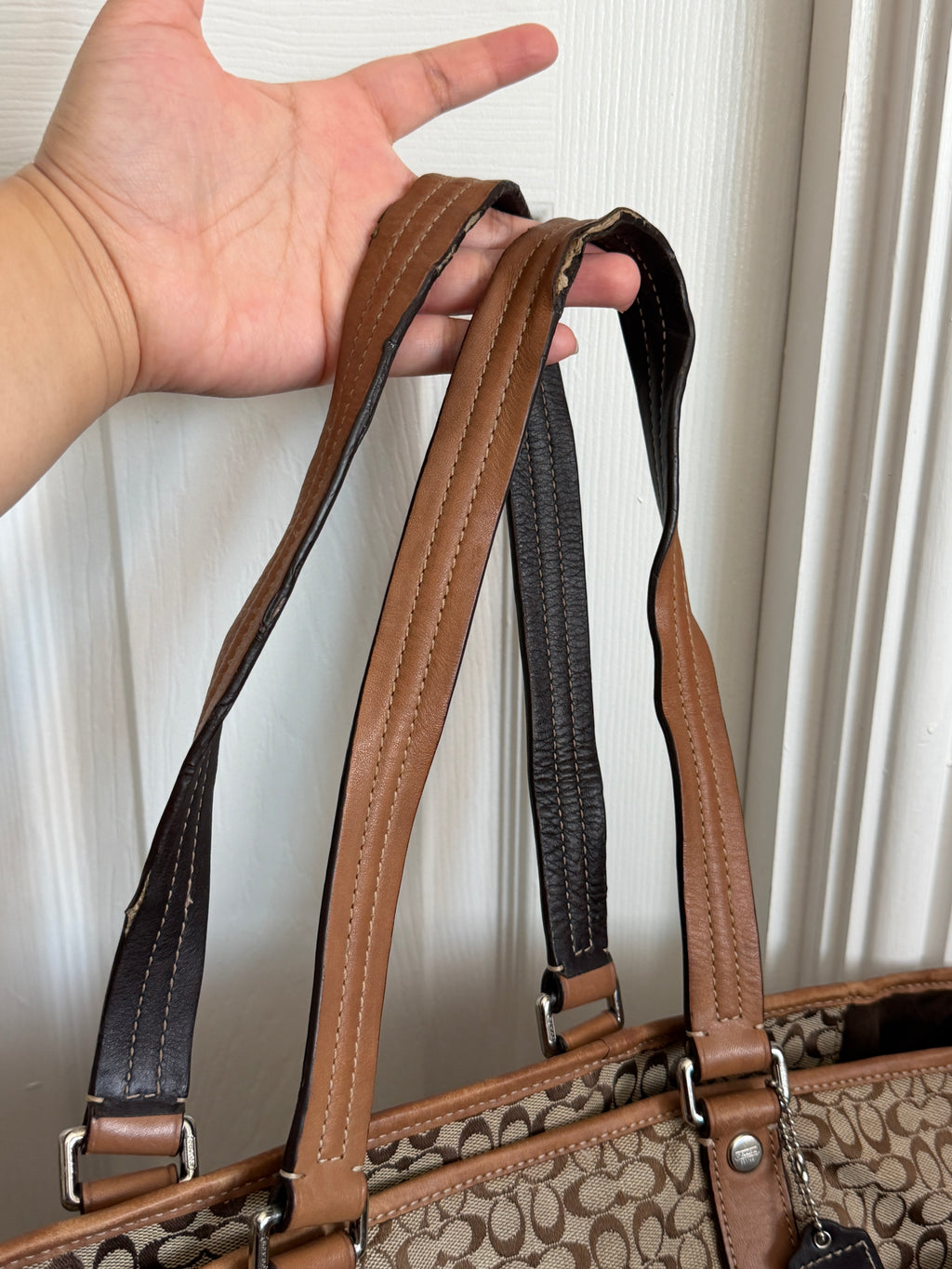 Coach signature canvas baby bag tote