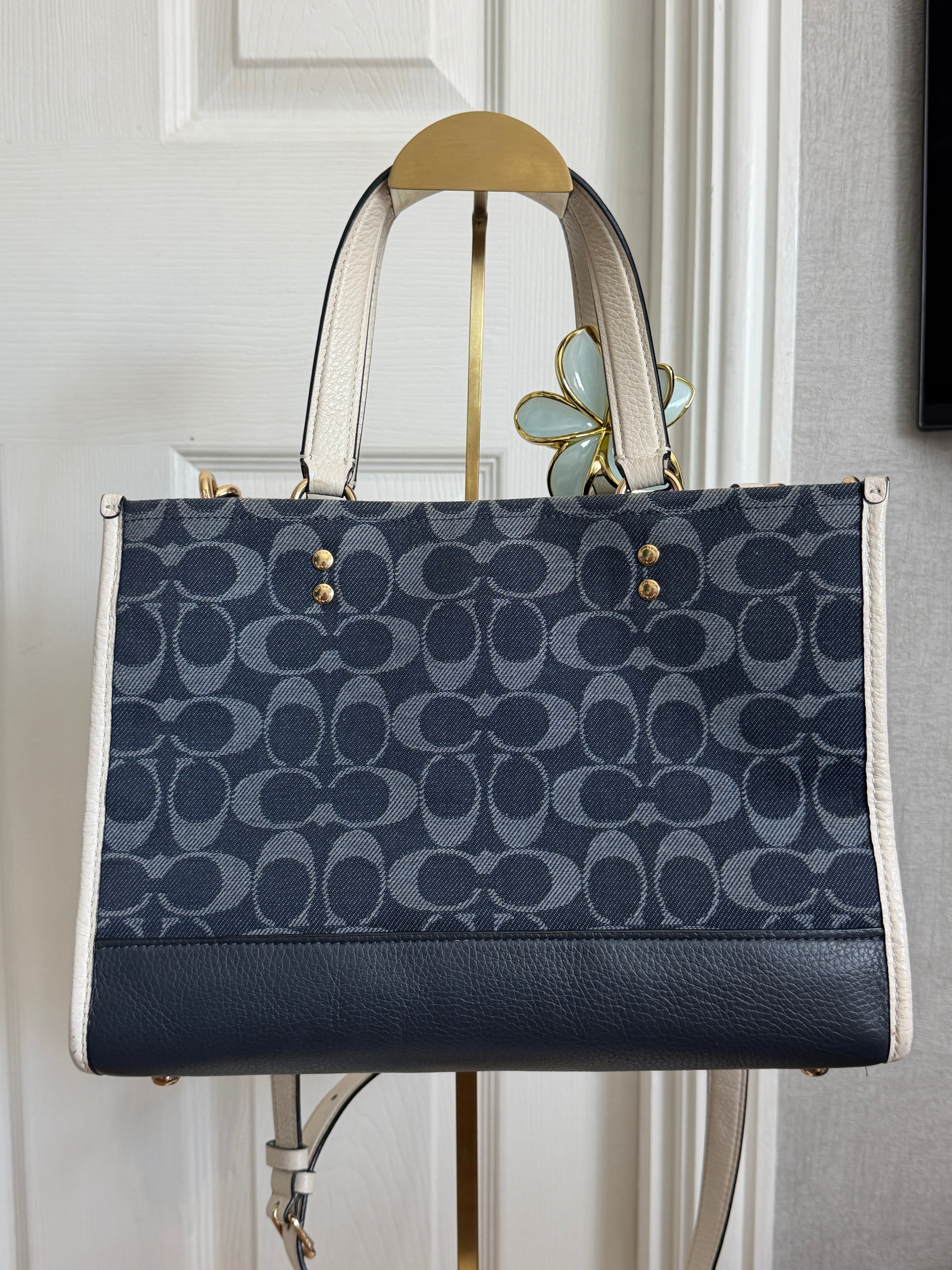 Coach Dempsey carryall in blue denim