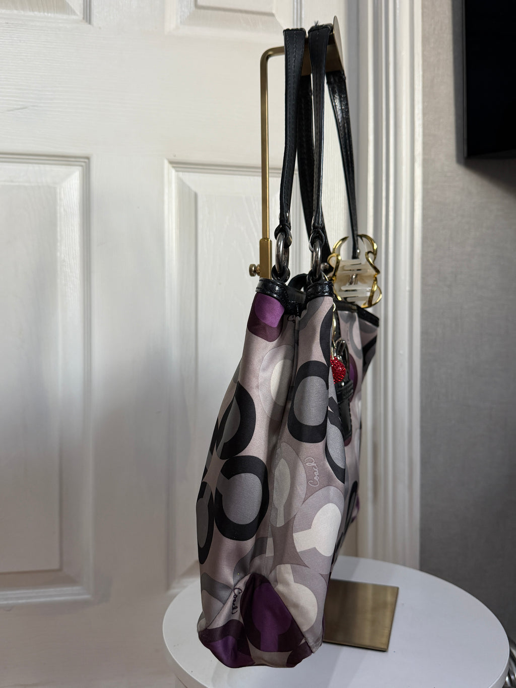 Coach satin tote