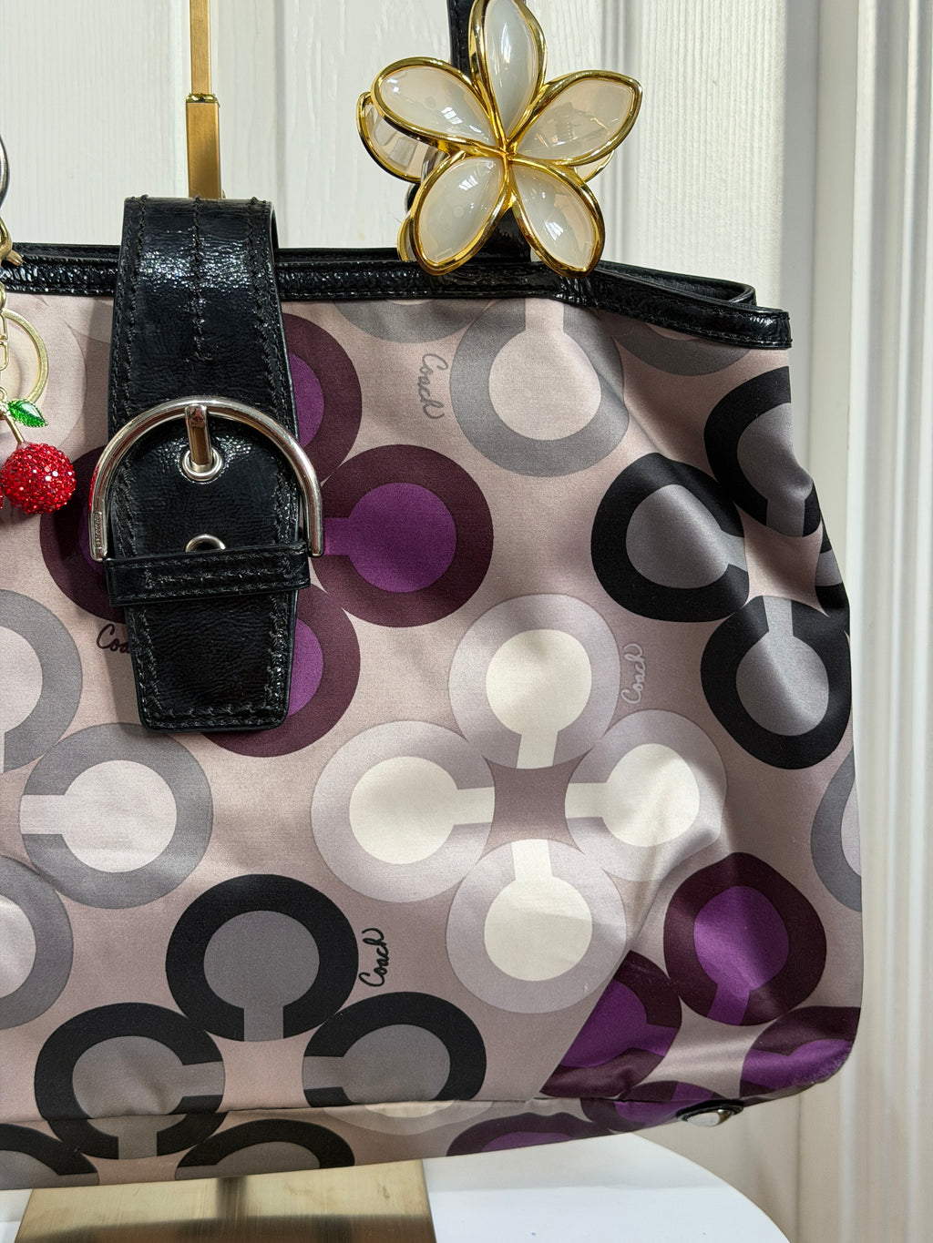 Coach satin tote