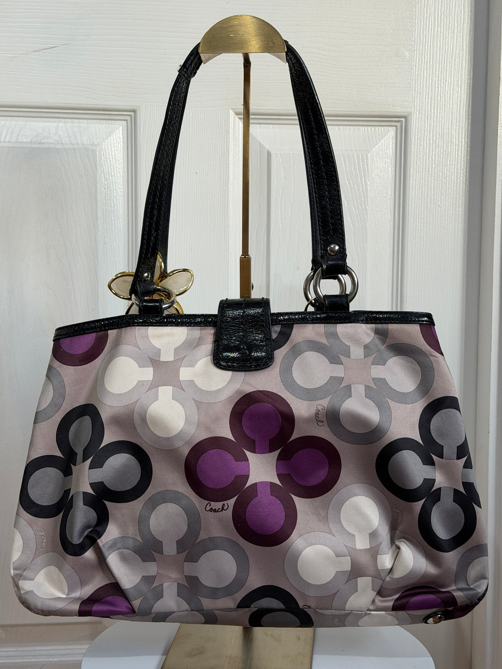Coach satin tote