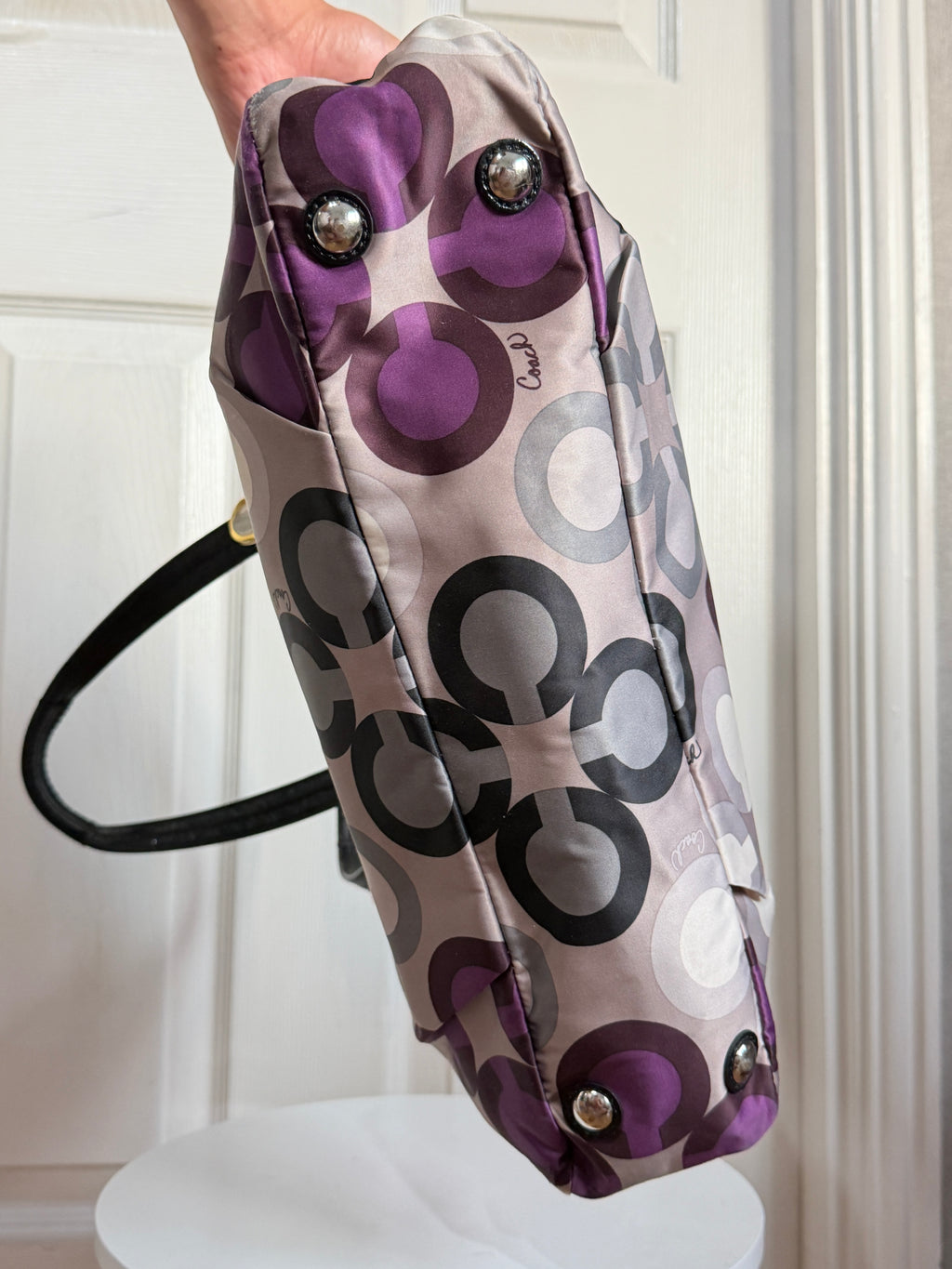 Coach satin tote