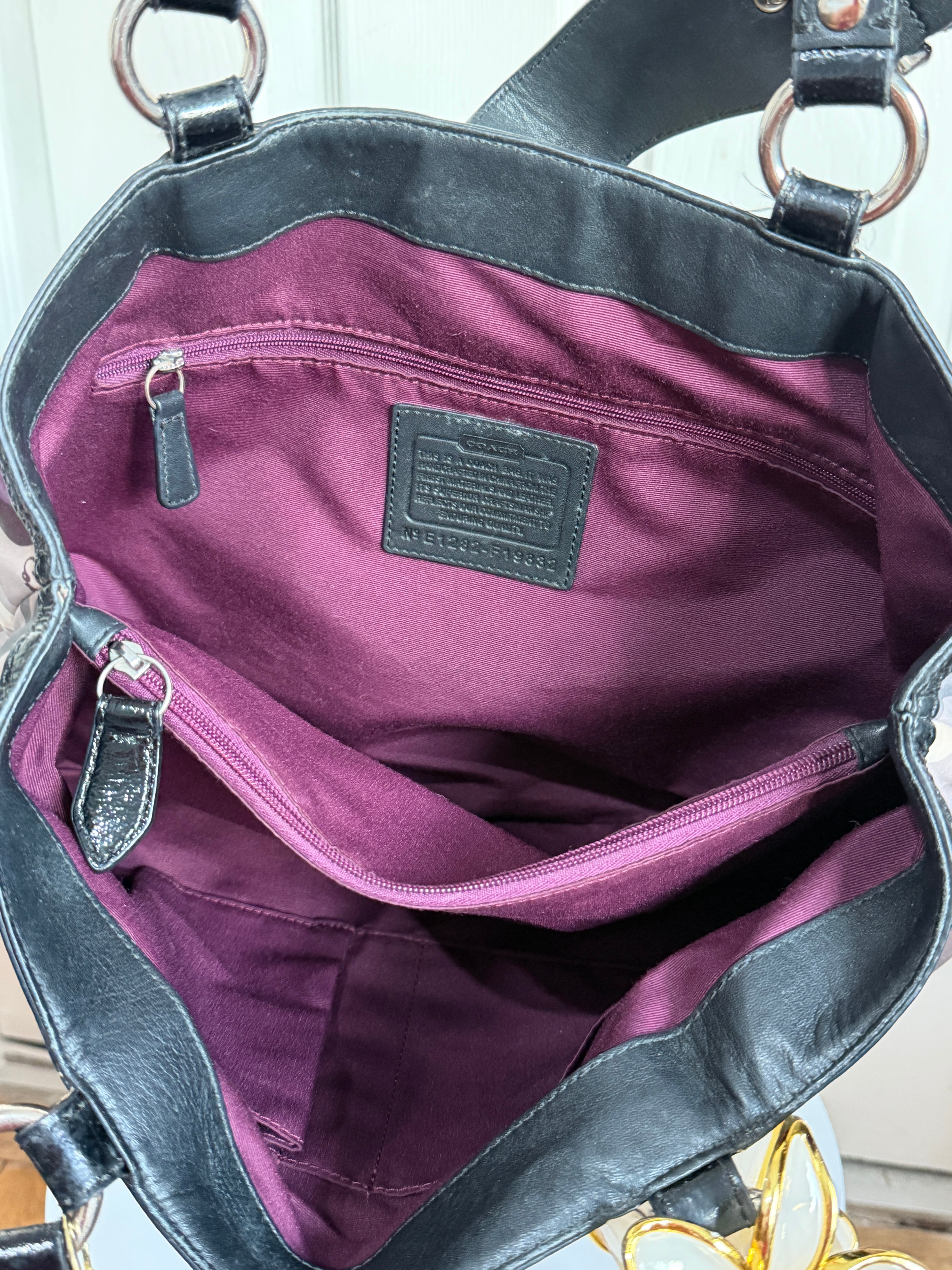 Coach satin tote