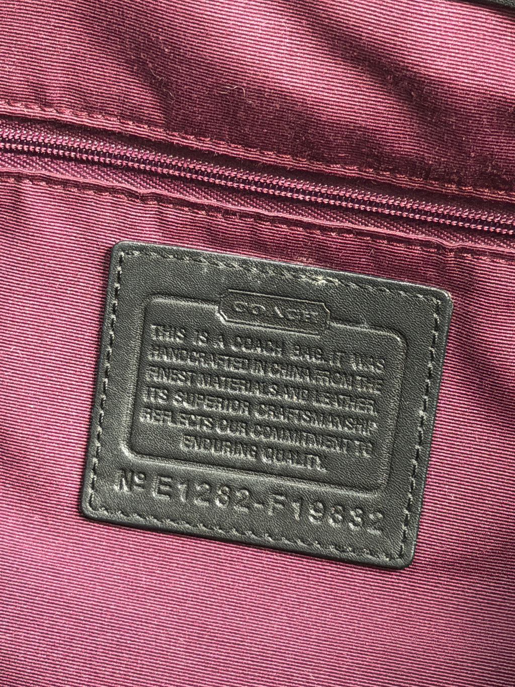 Coach satin tote
