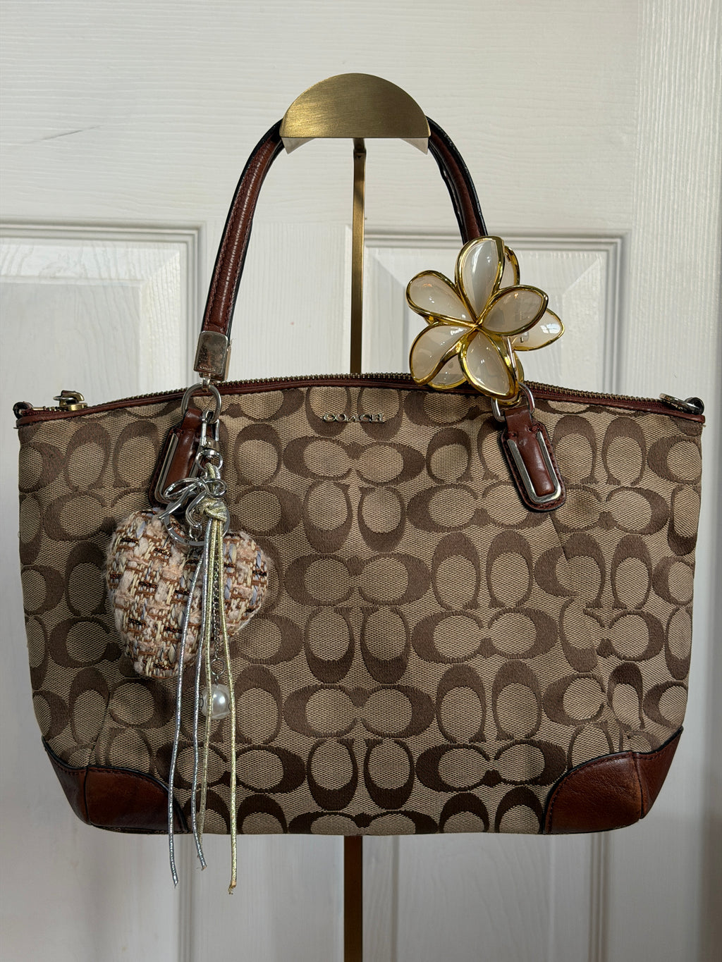 Coach small Kelsey satchel in signature canvas