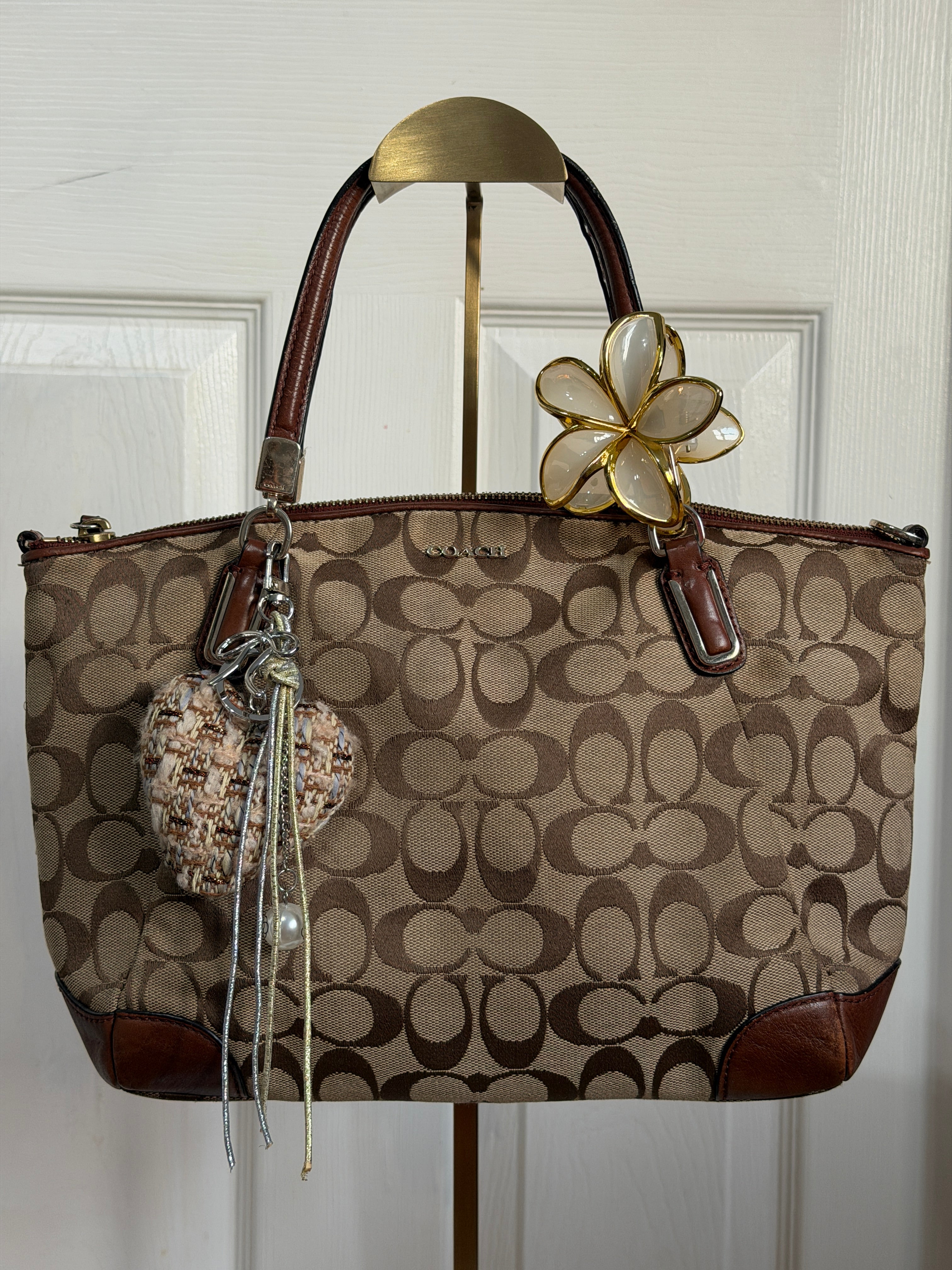 Coach small Kelsey satchel in signature canvas