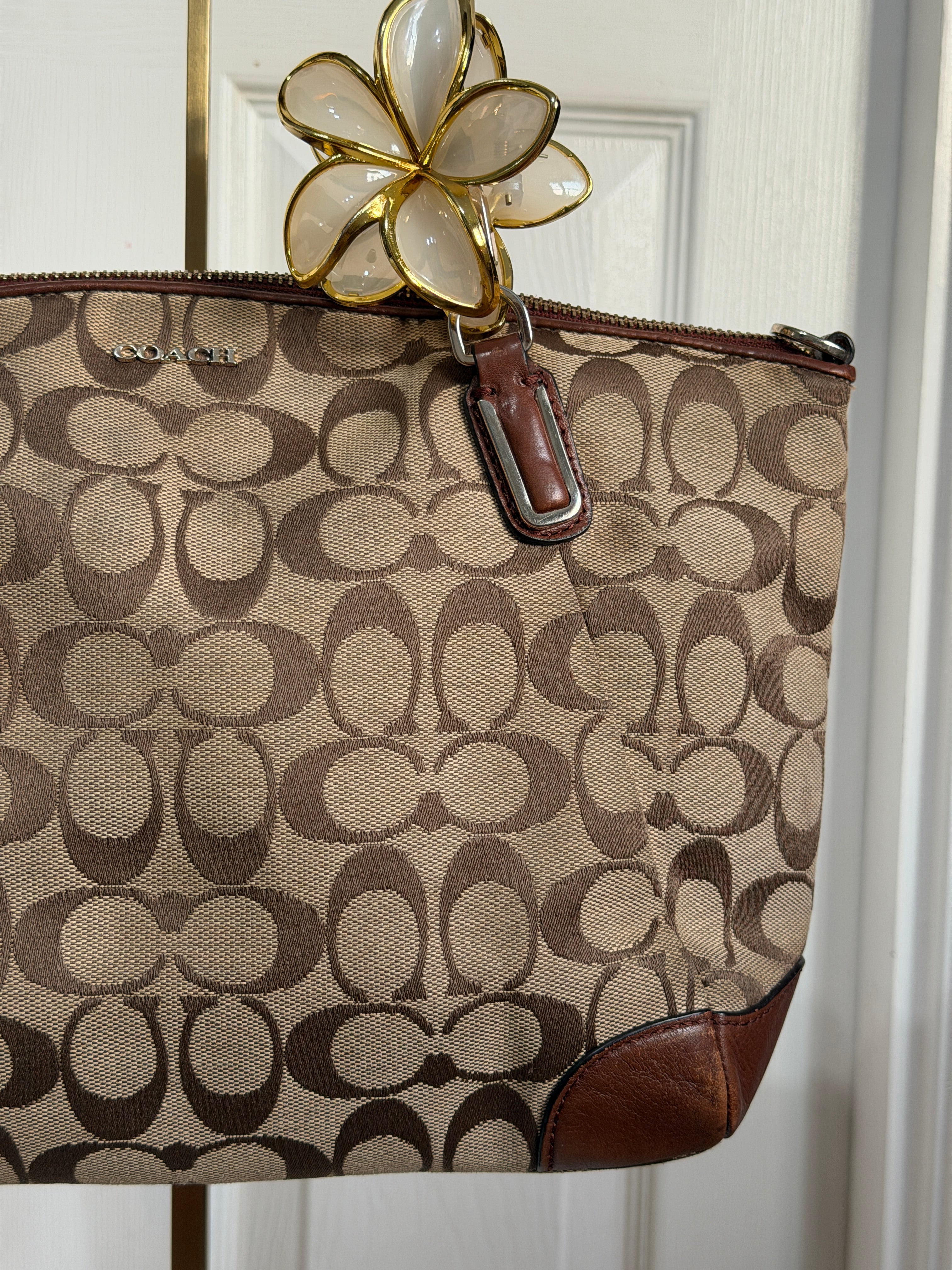 Coach small Kelsey satchel in signature canvas