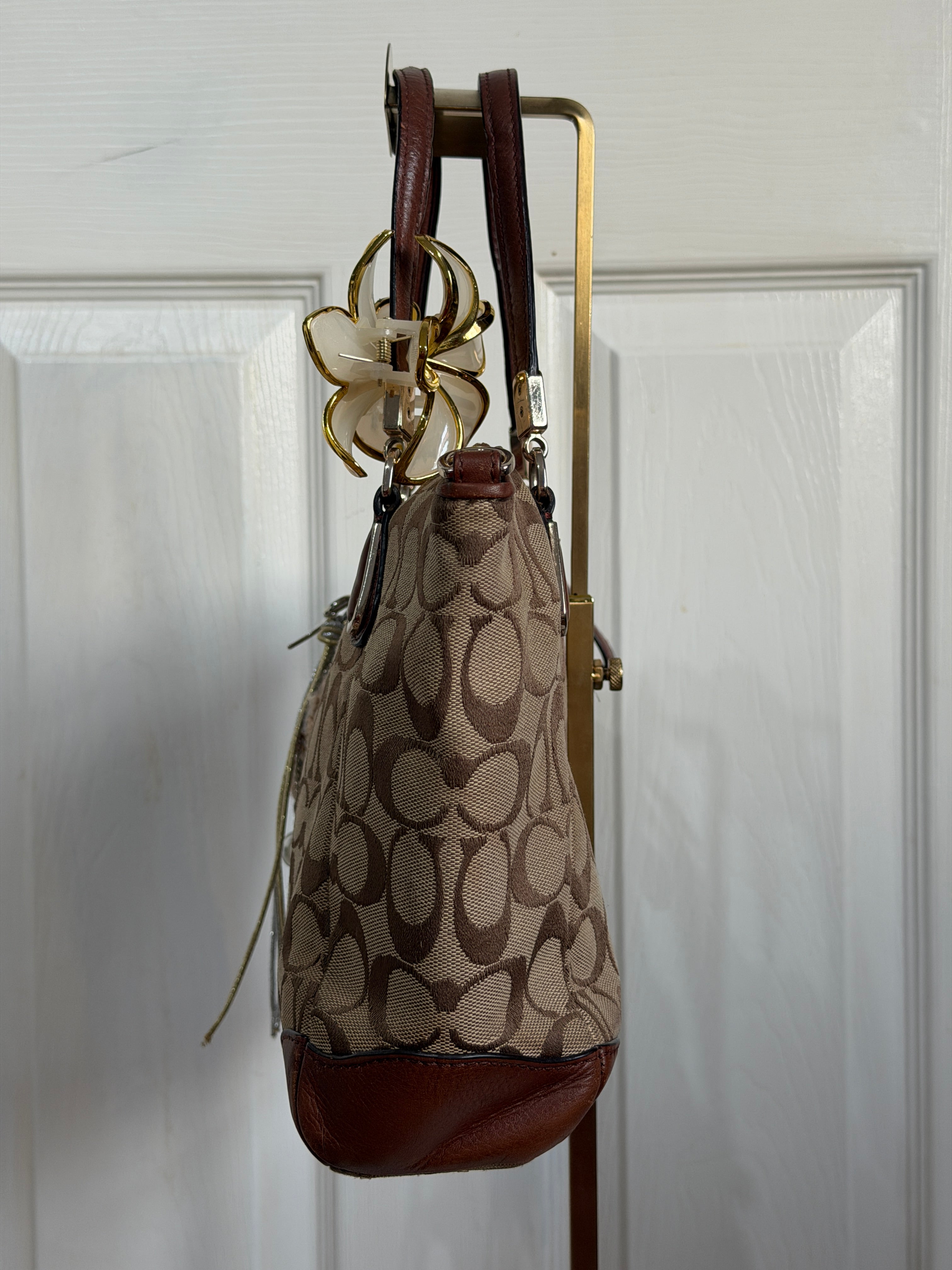 Coach small Kelsey satchel in signature canvas