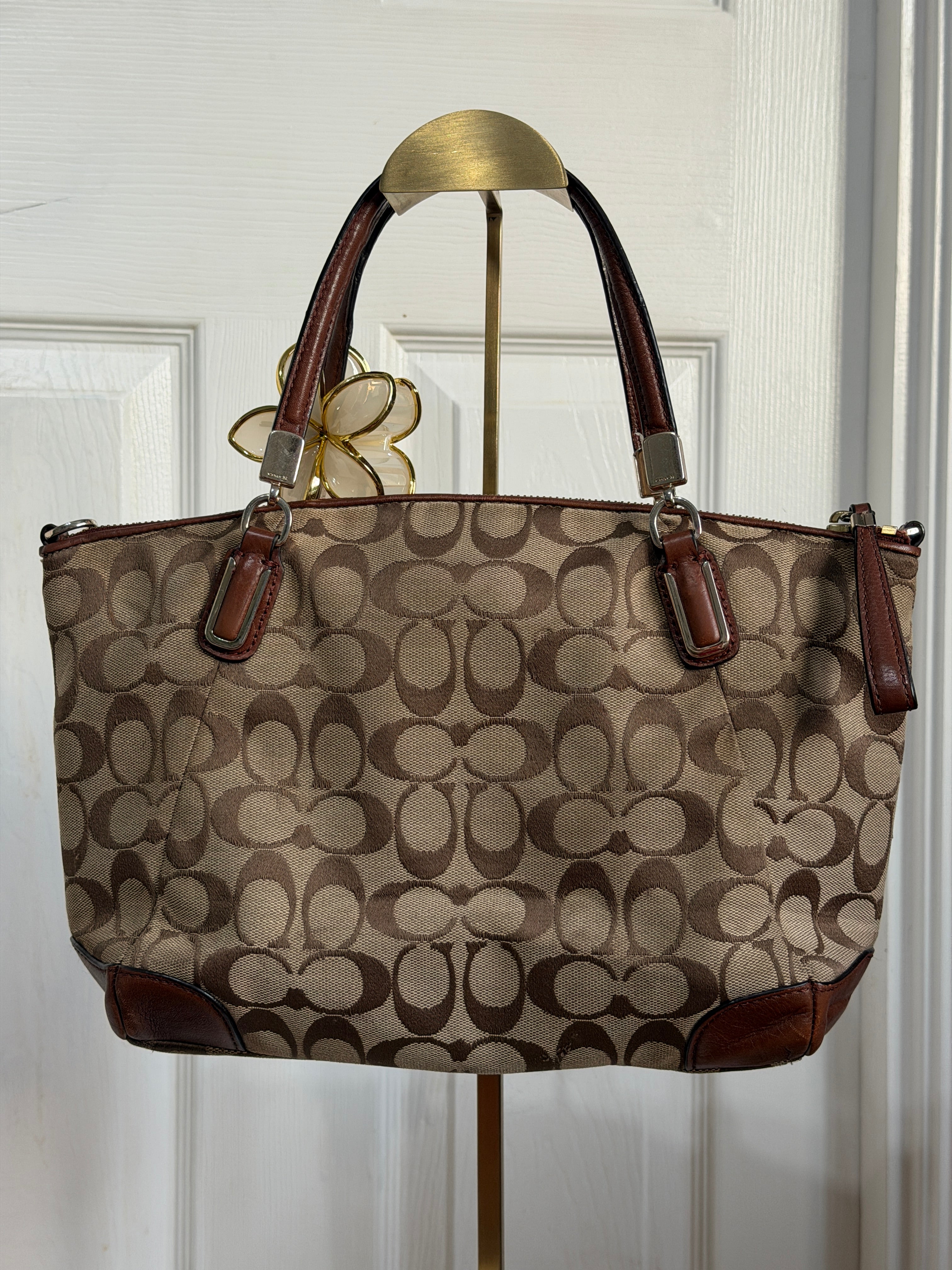Coach small Kelsey satchel in signature canvas