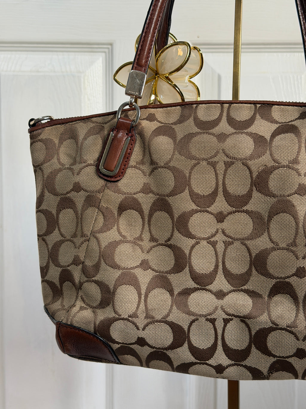 Coach small Kelsey satchel in signature canvas