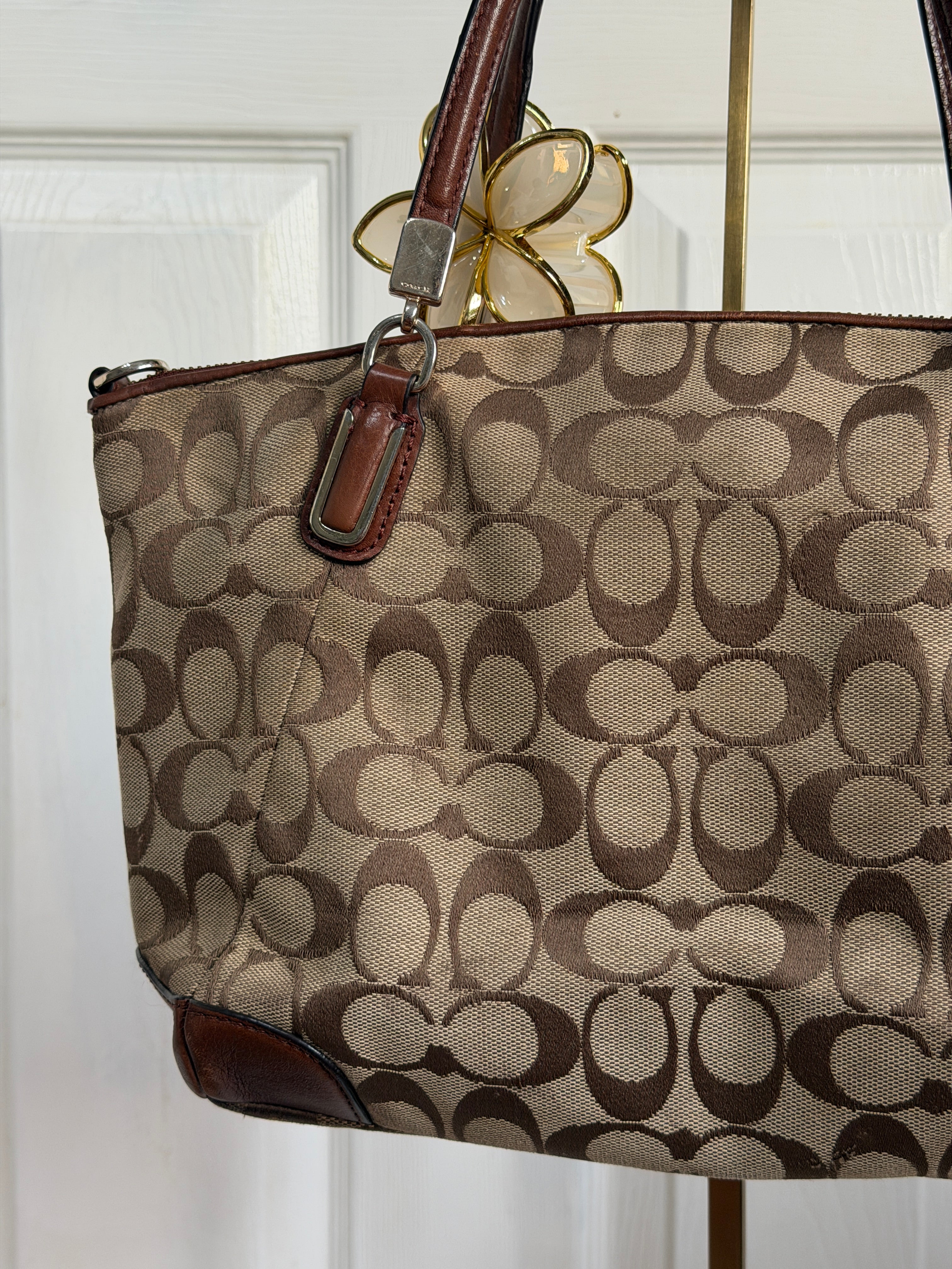 Coach small Kelsey satchel in signature canvas