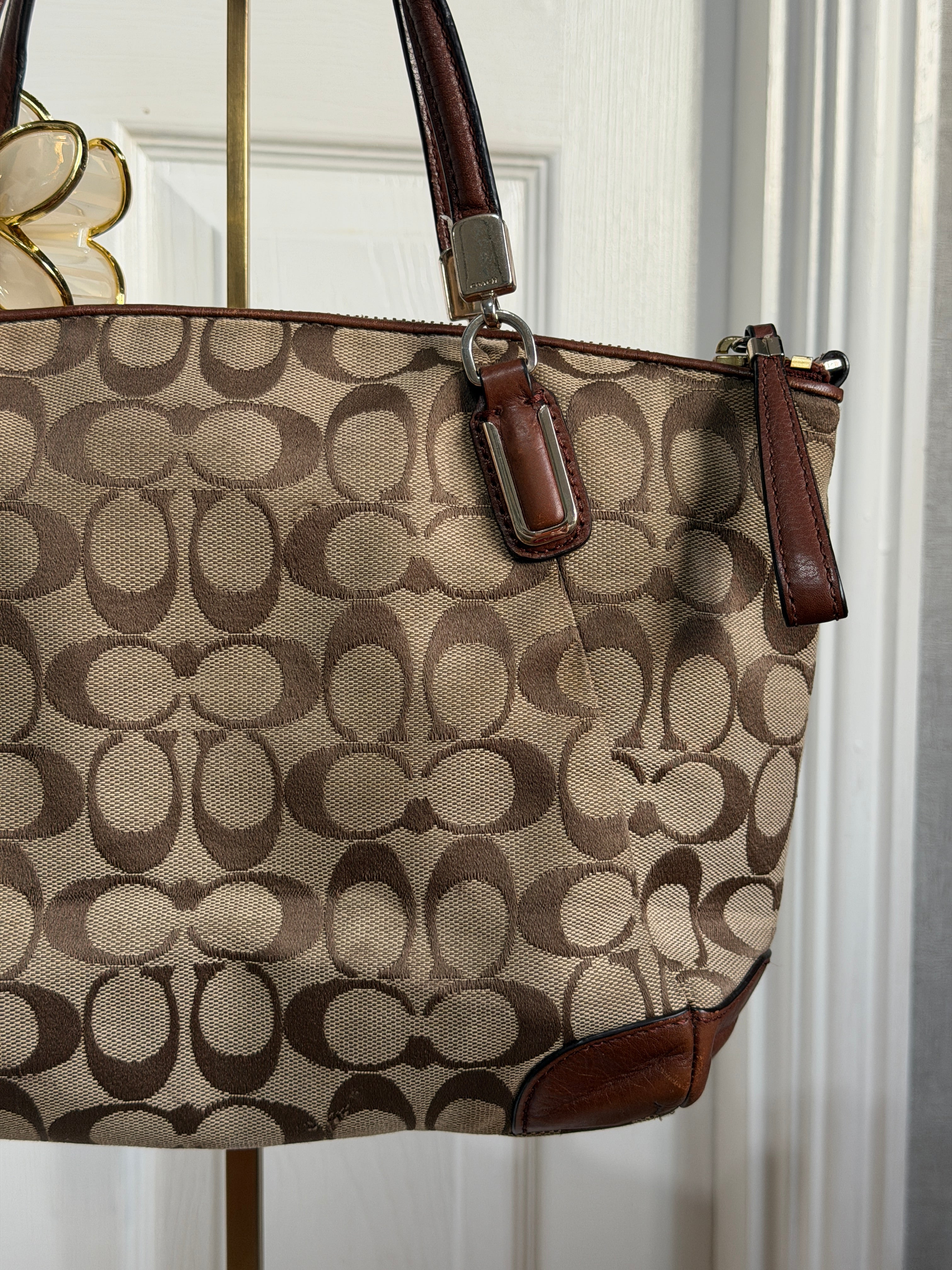 Coach small Kelsey satchel in signature canvas