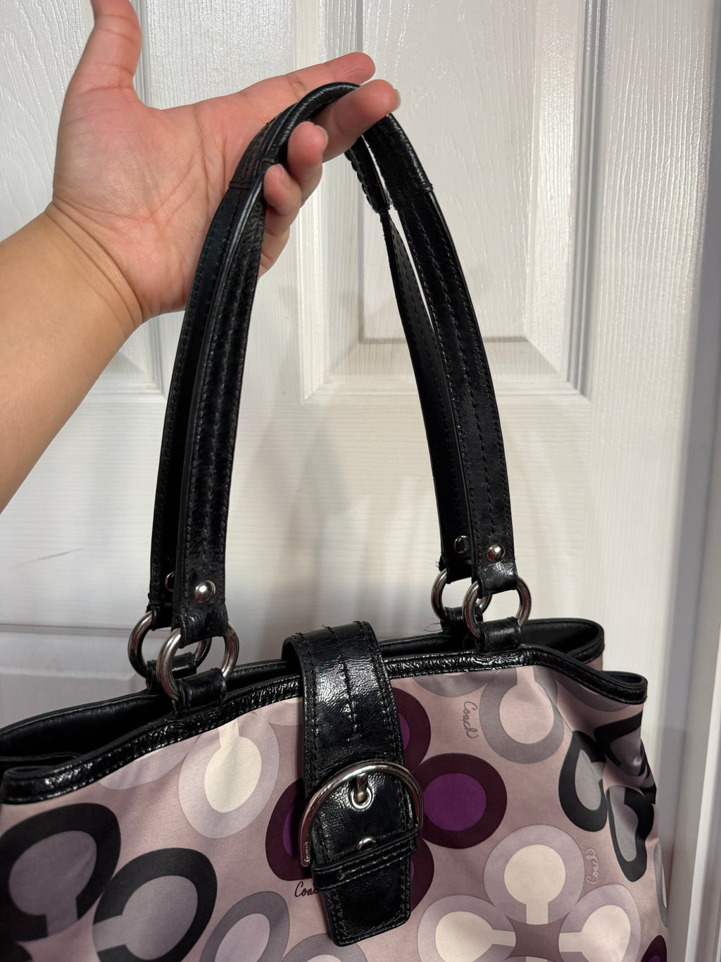 Coach satin tote